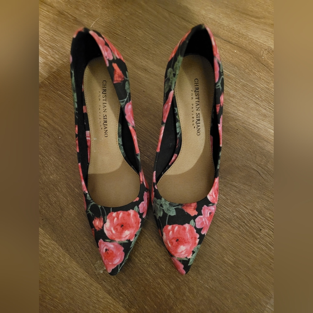Christian Siriano Floral Black and Pink Skirt
